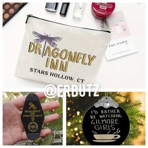 Gilmore Girls Themed Stationary Bundle - Cosmetic Pouch, Keychain & Ornament
